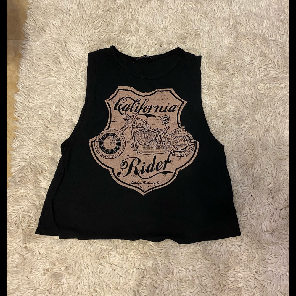 Rock Rose Classic Black Muscle Tee